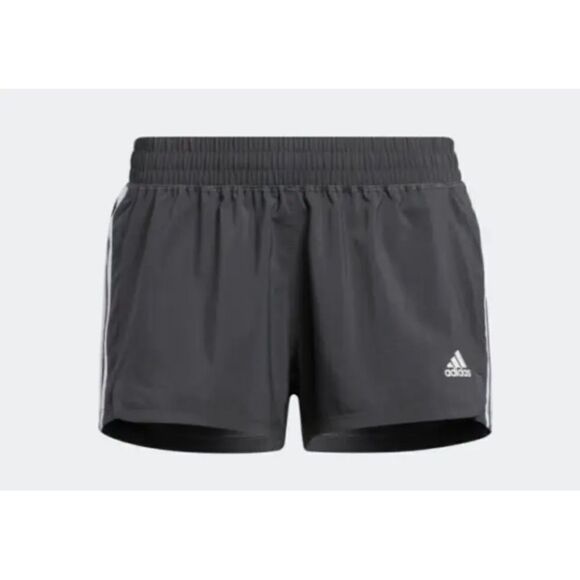 Adidas women’s L pacer 3 stripe gray shorts NWT athleisure activewear workout - Picture 9 of 16